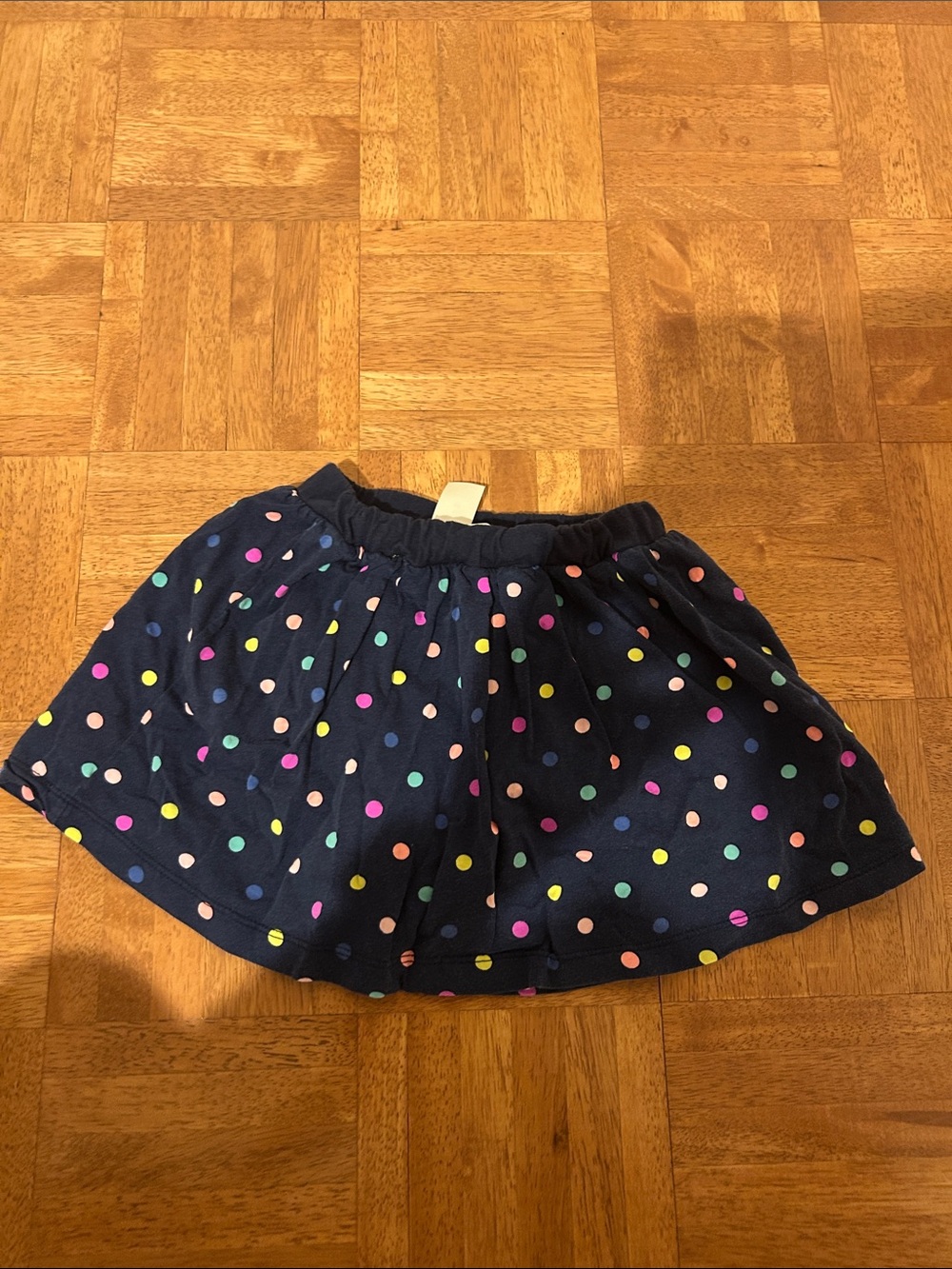 Navy Polka Dot Skort with Multicolor Dots